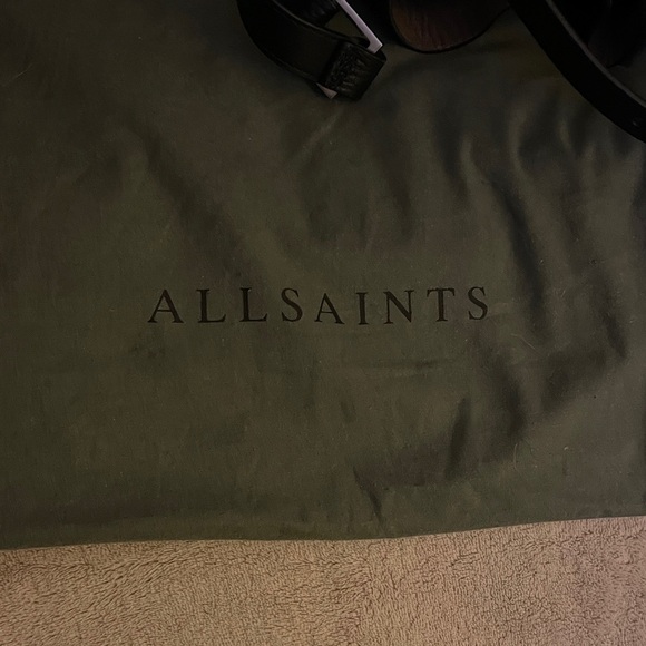 AllSaints Leather Black Shoulder Cinch bag - Picture 2 of 8